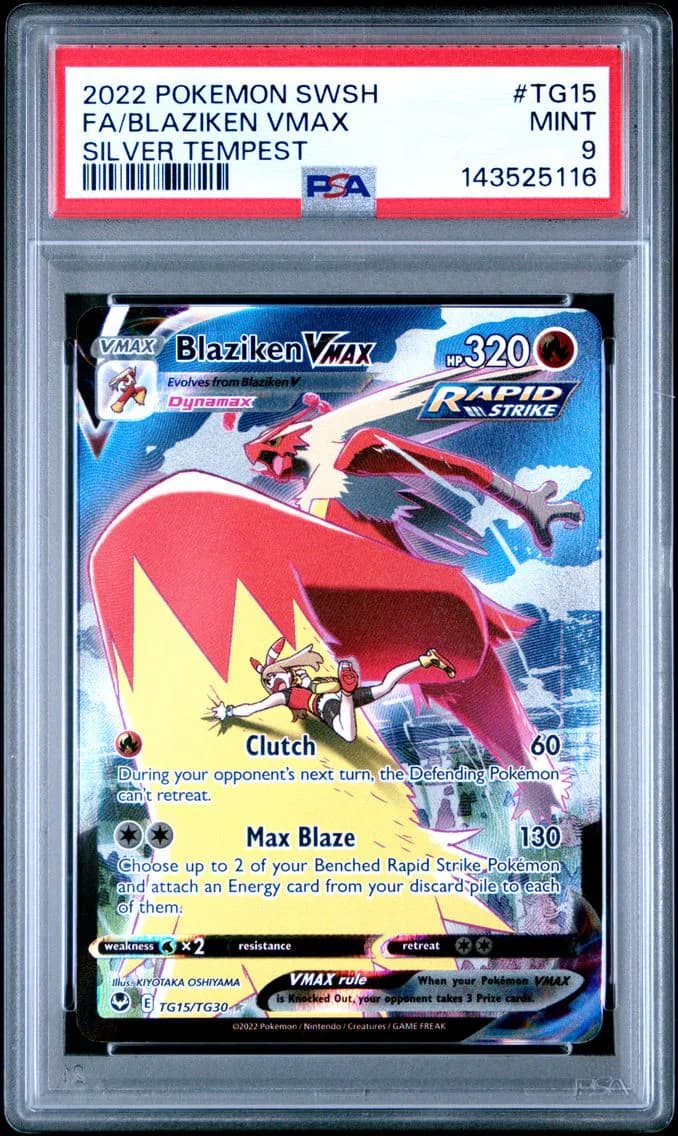 Blaziken VMAX, Sword & Shield Silver Tempest, PSA 9