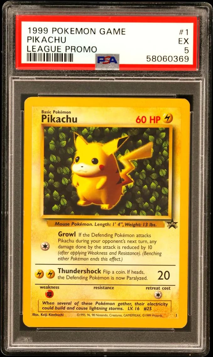 Pikachu, League Promo, PSA 5