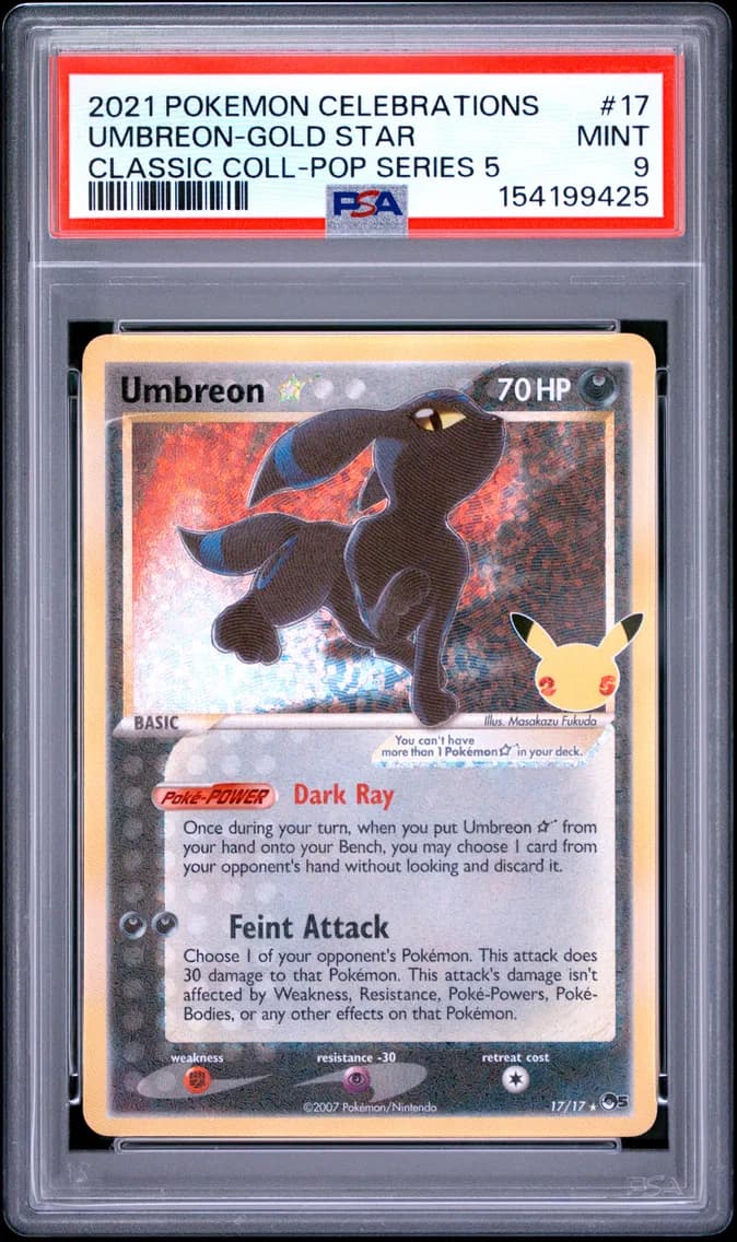 Umbreon-Gold Star, Celebrations Classic Collection, PSA 9