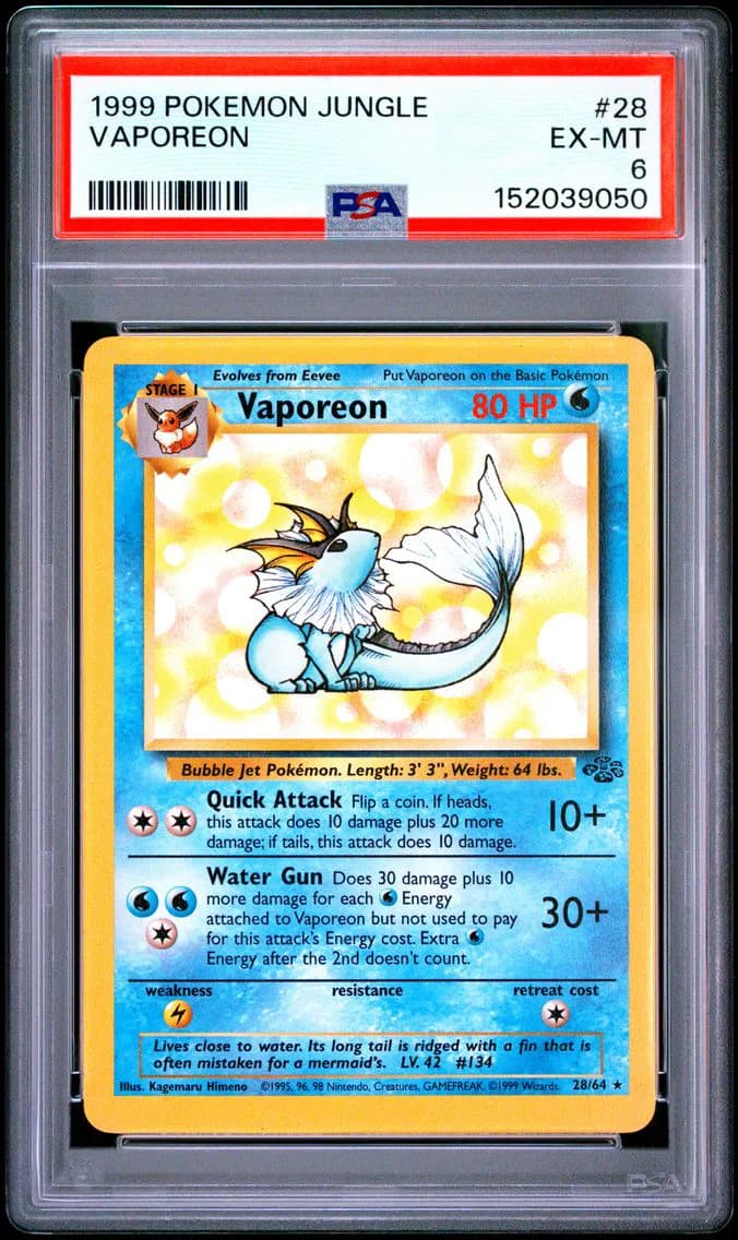 Vaporeon, Jungle, PSA 6