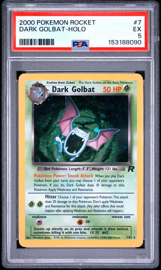 Dark Golbat-Holo, Rocket, PSA 5