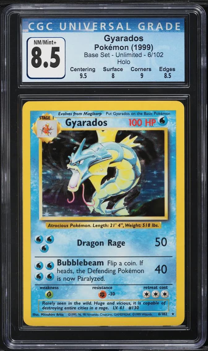 Gyarados-Holo, Base Set - Unlimited, CGC 8.5