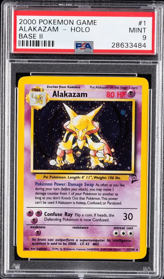 Alakazam-Holo, Game Base II, PSA 9