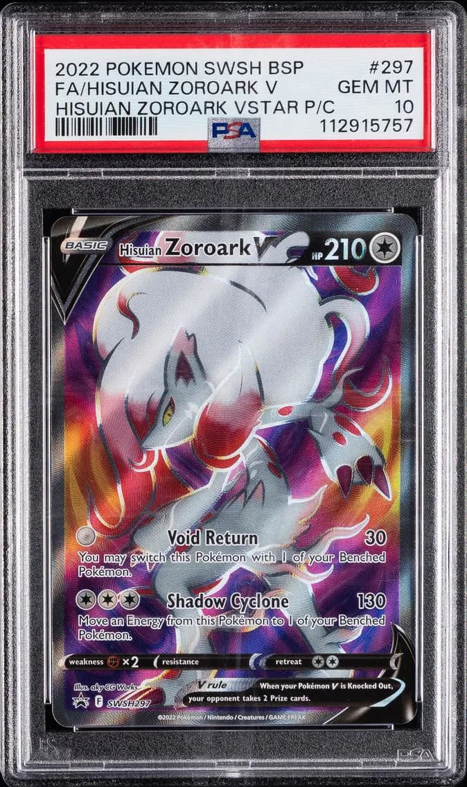 Hisuian Zoroark V, Swsh Black Star Promo, PSA 10