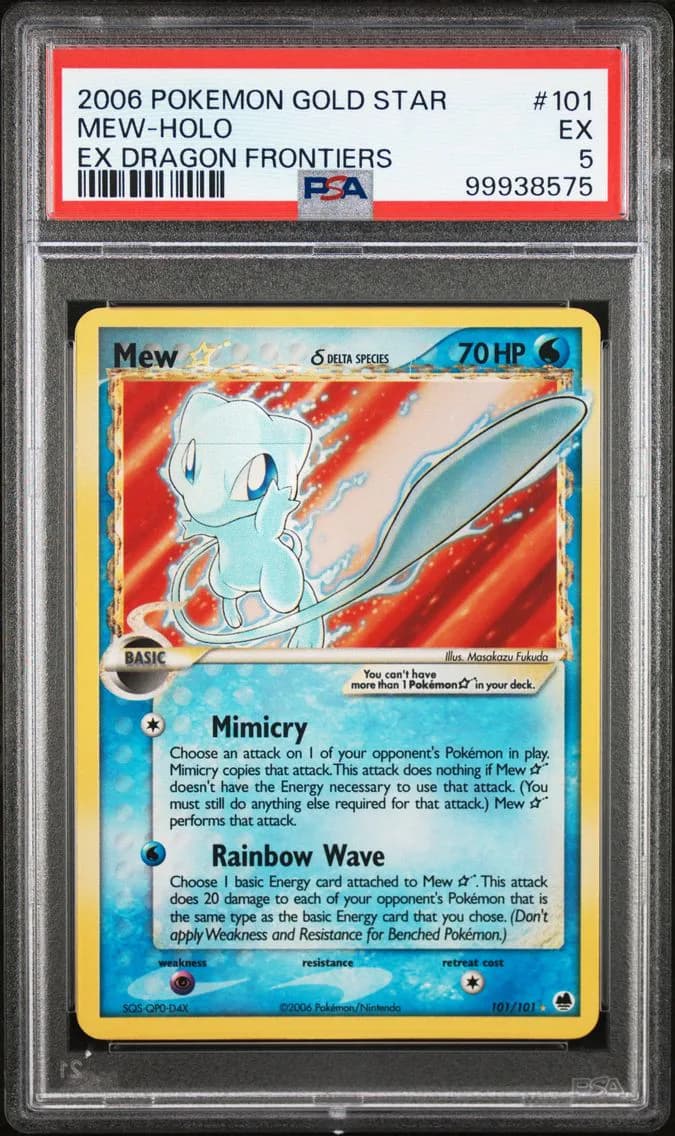 Mew-Holo, EX Dragon Frontiers, PSA 5