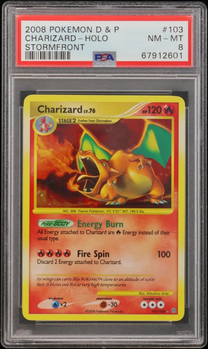 Charizard-Holo, Diamond & Pearl Stormfront, PSA 8