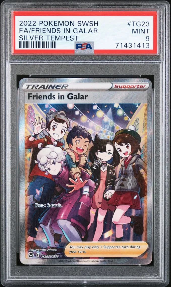 Friends in Galar, Sword & Shield Silver Tempest, PSA 9