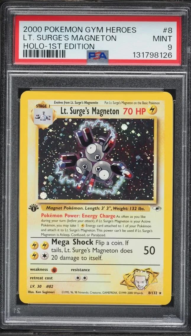 LT. Surge's Magneton, Gym Heroes, PSA 9