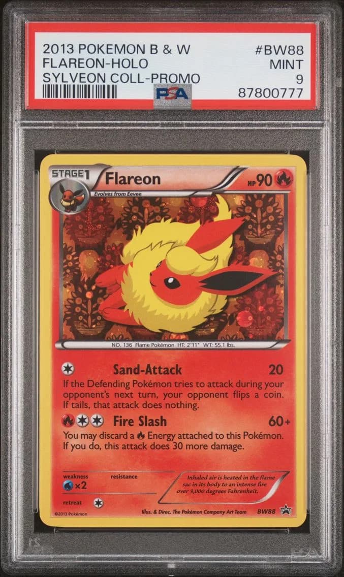 Flareon-Holo, Black & White Promo, PSA 9