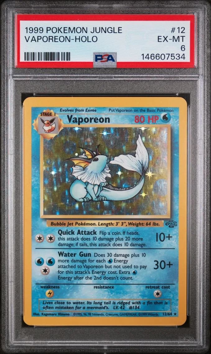 Vaporeon-Holo, Jungle, PSA 6