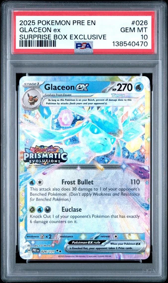 Glaceon EX, Prismatic Evolutions, PSA 10