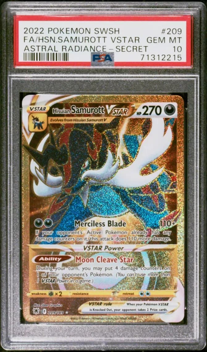 Hisuian Samurott VSTAR, Sword & Shield Astral Radiance, PSA 10