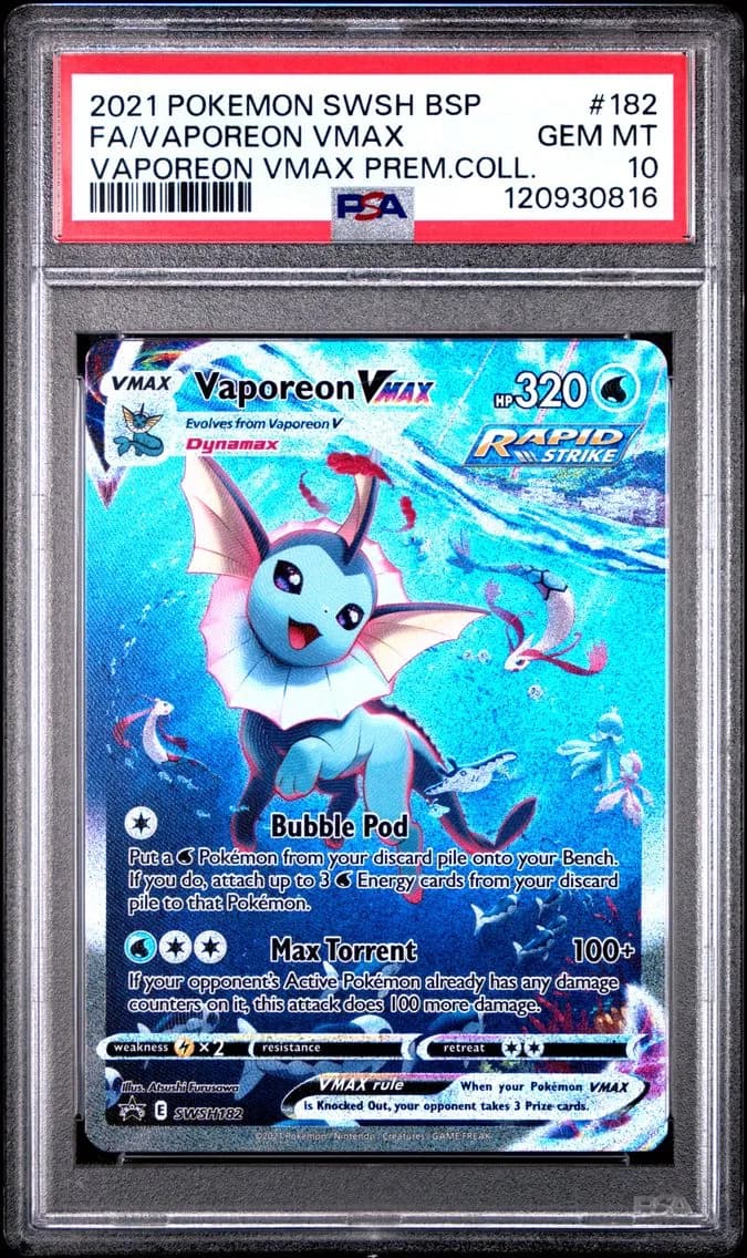 Vaporeon VMAX, Swsh Black Star Promo, PSA 10