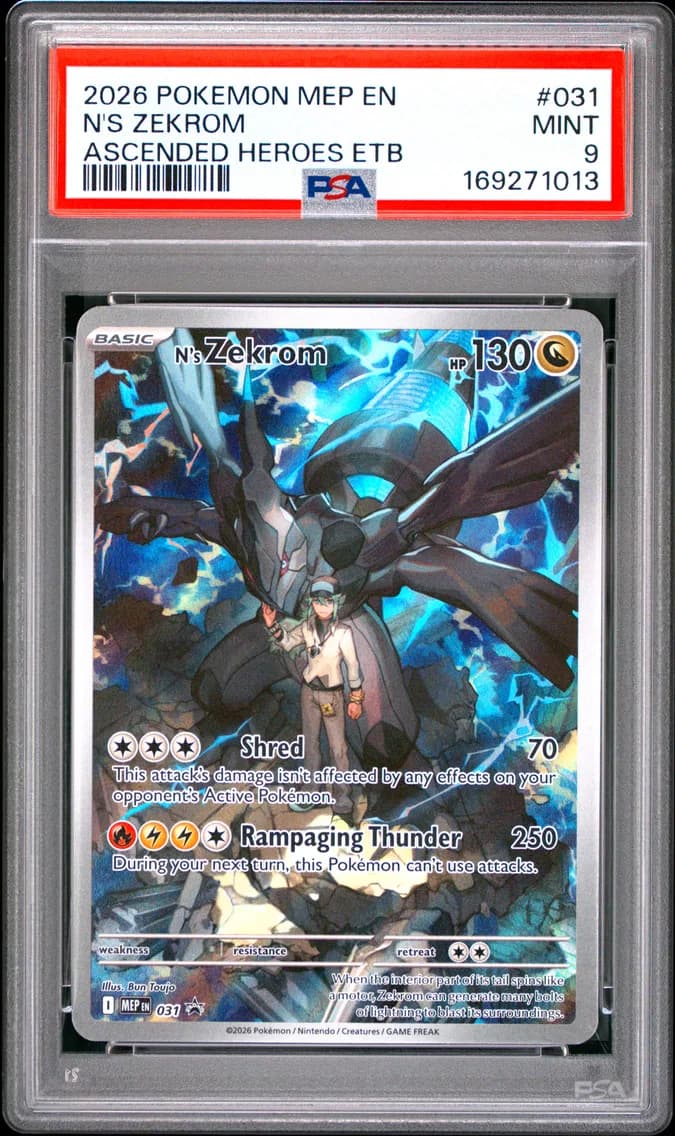 N's Zekrom, Me Black Star Promo, PSA 9