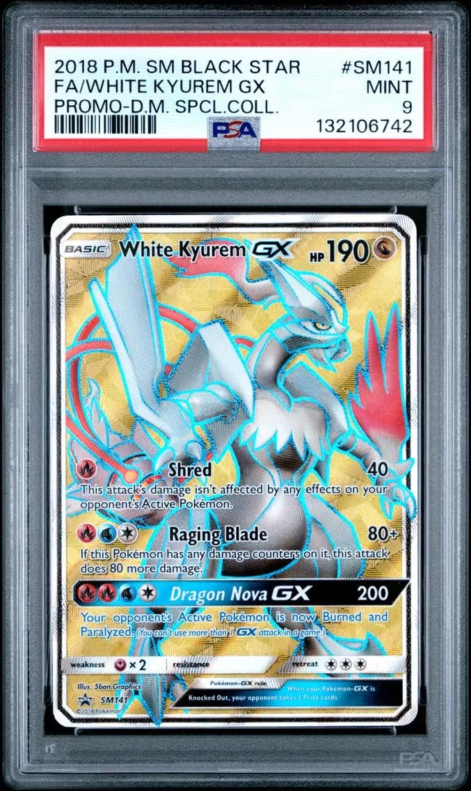 White Kyurem GX, SM Black Star Promo, PSA 9