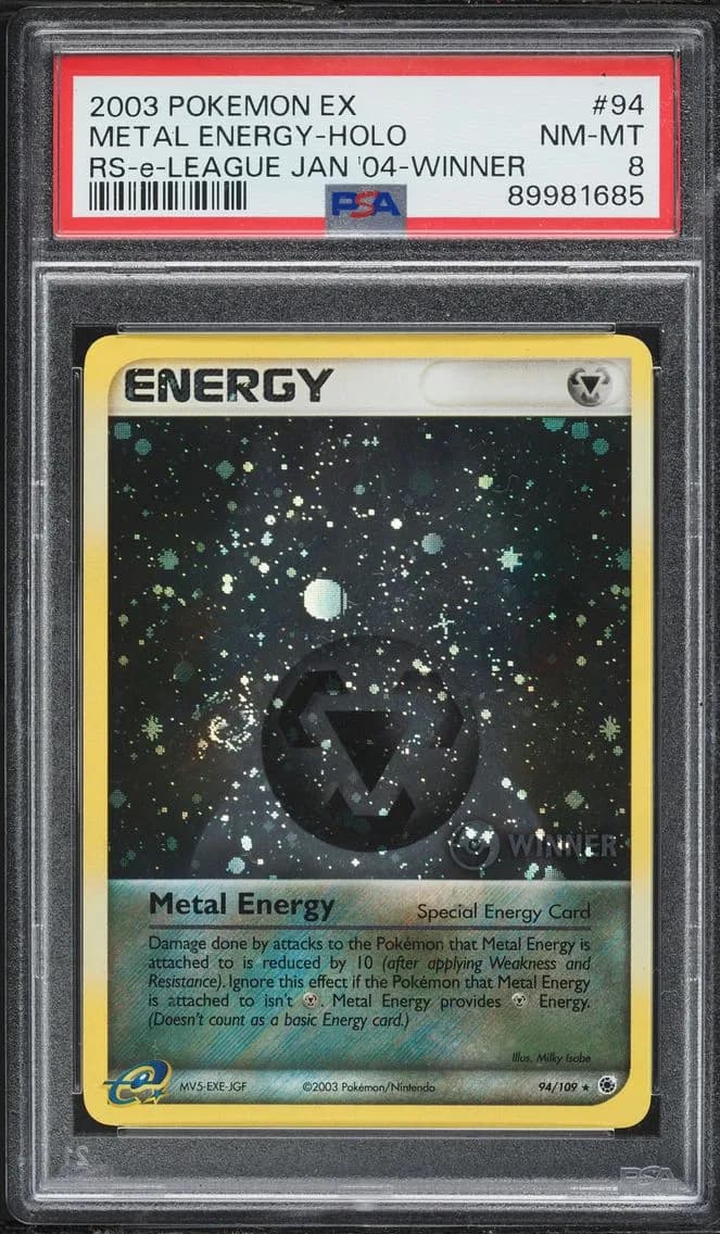 Metal Energy-Holo, EX Ruby & Sapphire, PSA 8