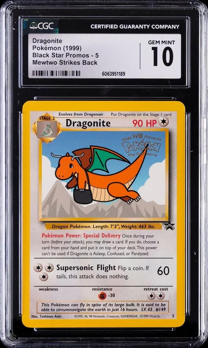 Dragonite, Black Star Promos - WotC, CGC 10