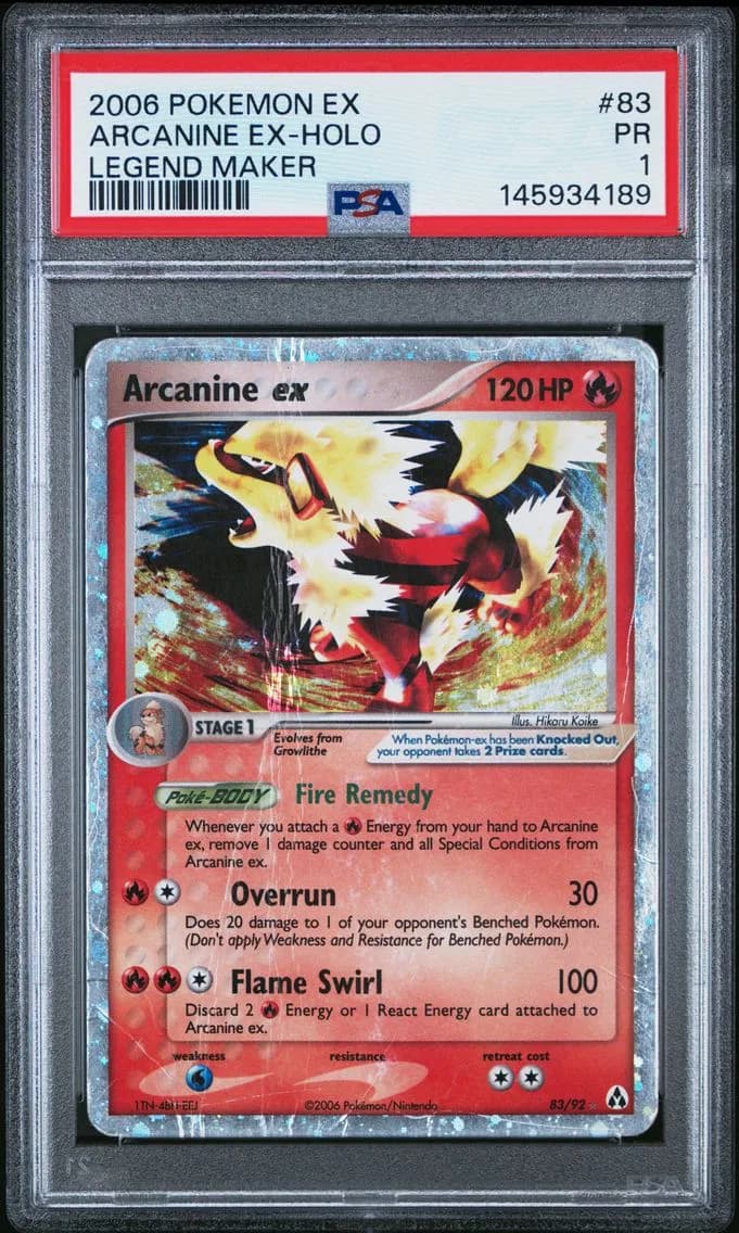 Arcanine EX-Holo, EX Legend Maker, PSA 1