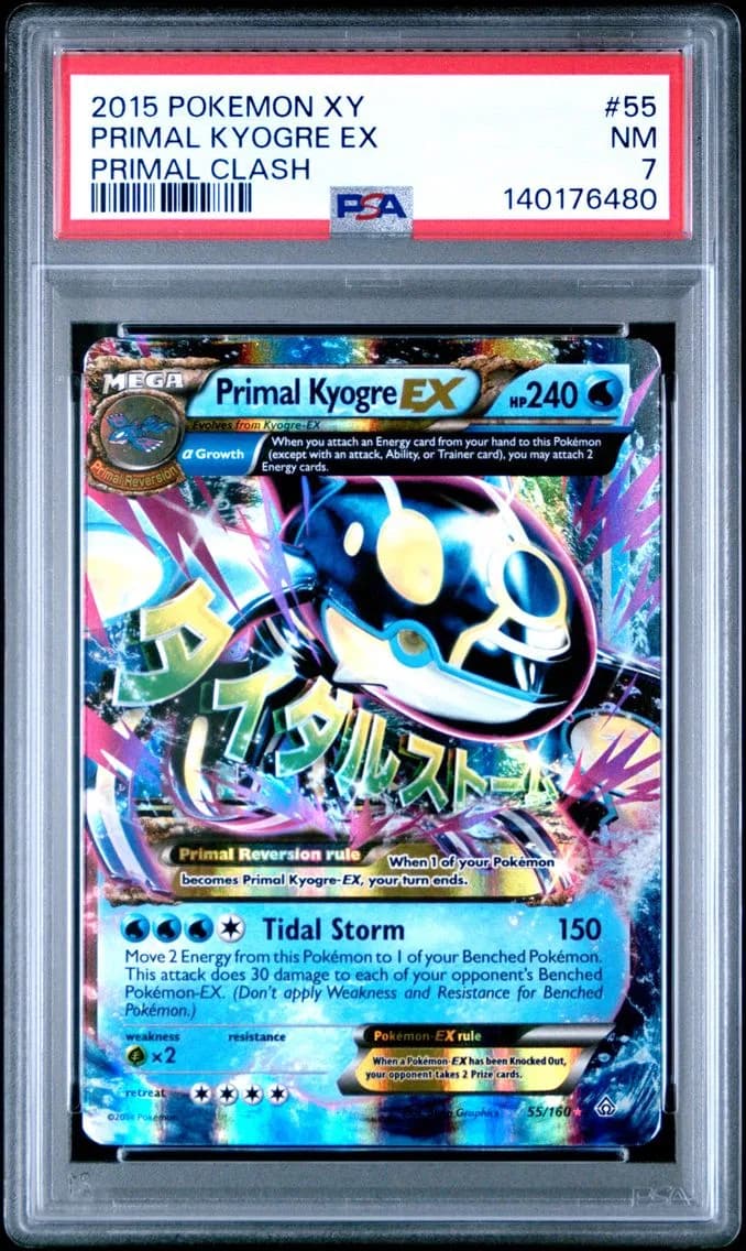 Primal Kyogre EX, XY Primal Clash, PSA 7