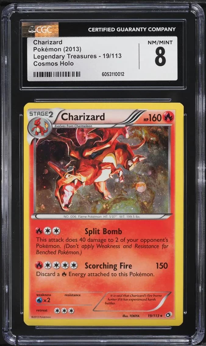 Charizard-Holo, Legendary Treasures, CGC 8