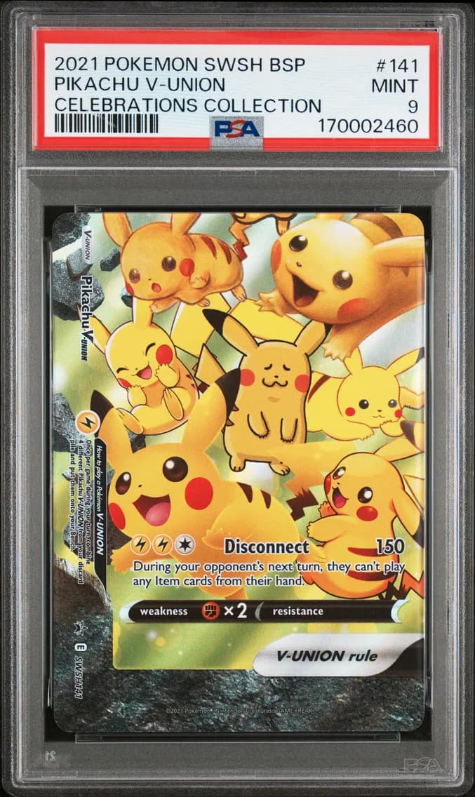 Pikachu V-Union, Swsh Black Star Promo, PSA 9