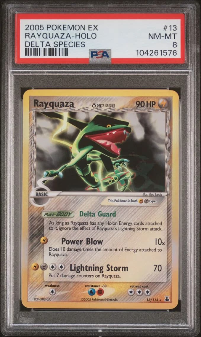 Rayquaza-Holo, EX Delta Species, PSA 8