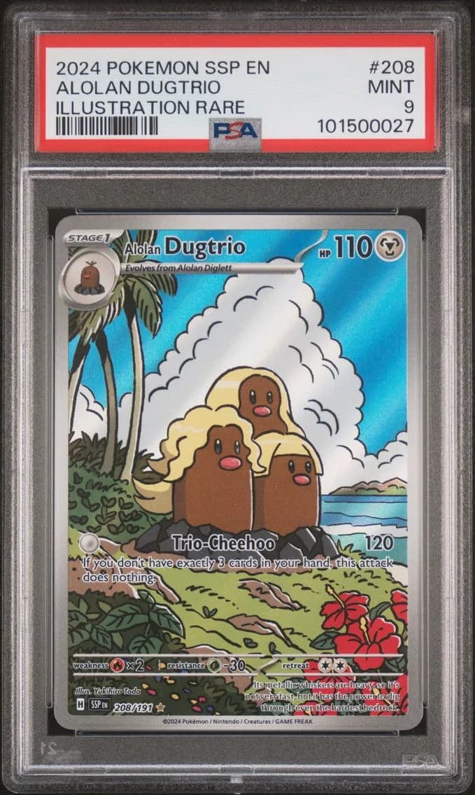Alolan Dugtrio, Surging Sparks, PSA 9