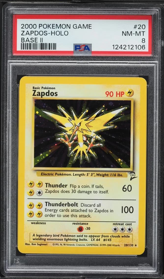 Zapdos-Holo, Game Base II, PSA 8