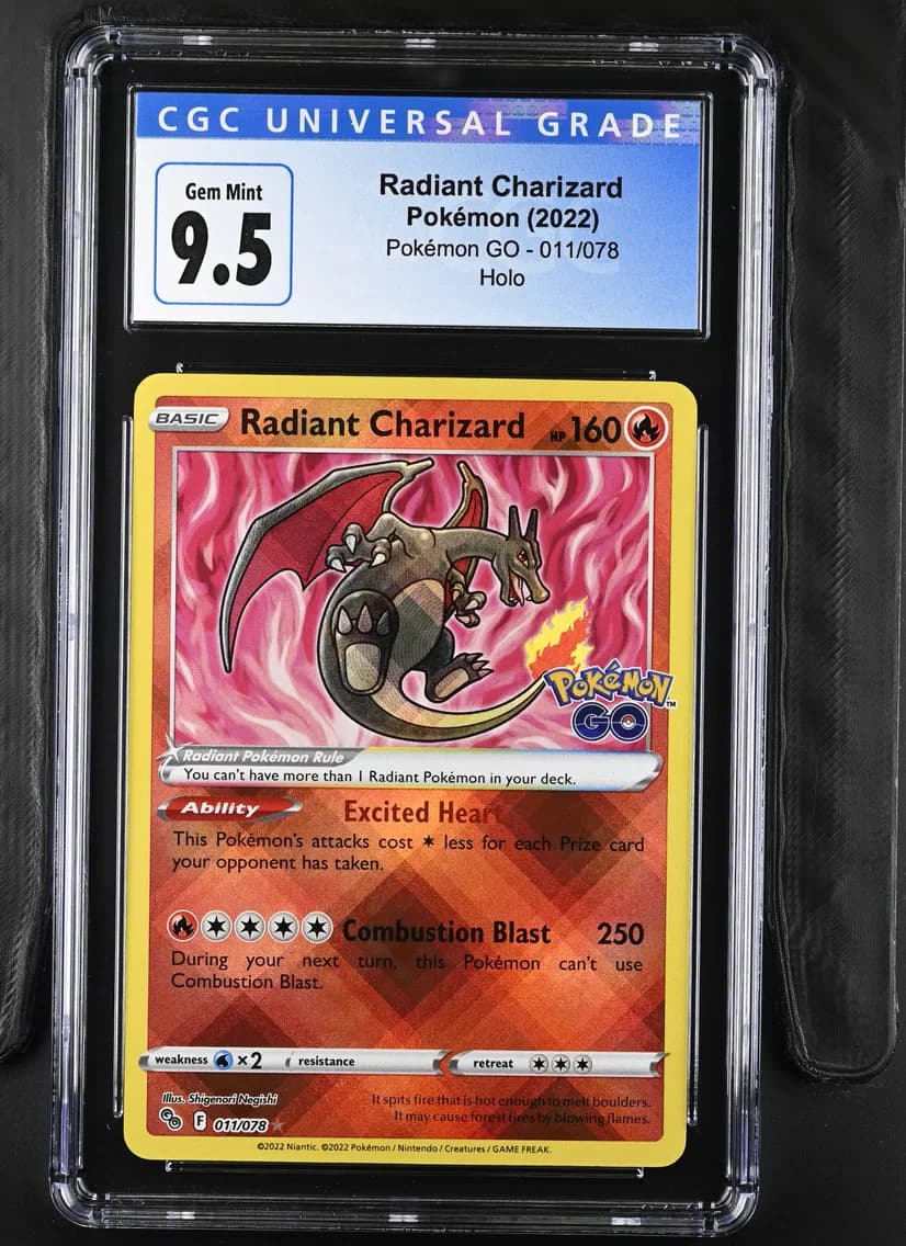 Radiant Charizard, Pokémon GO, CGC 10