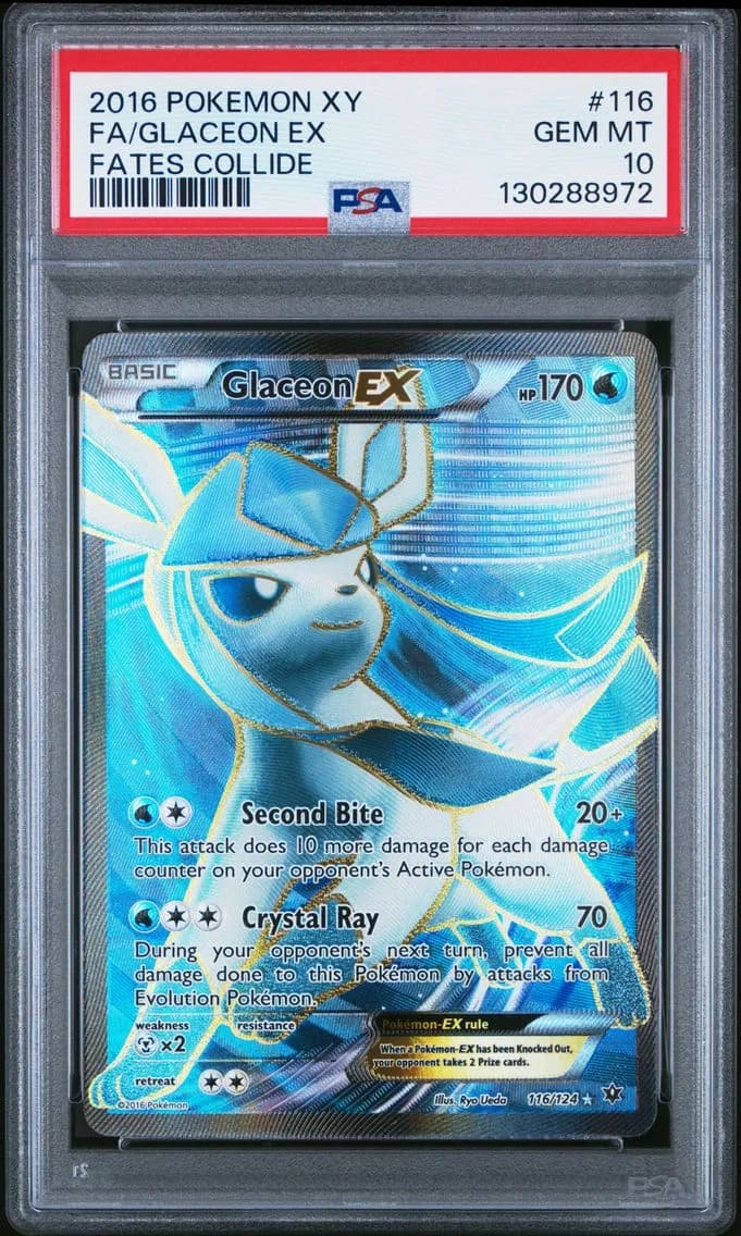 Glaceon EX, XY Fates Collide, PSA 10