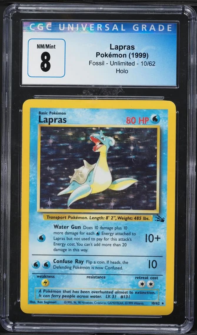 Lapras-Holo, Fossil - Unlimited, CGC 8