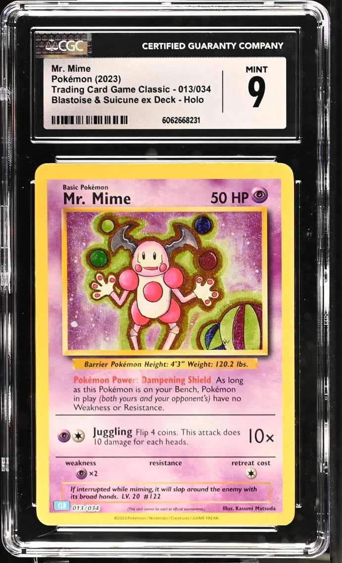 Mr. Mime, Trading Card Game Classic - CLV, CLC, CLB, CGC 9