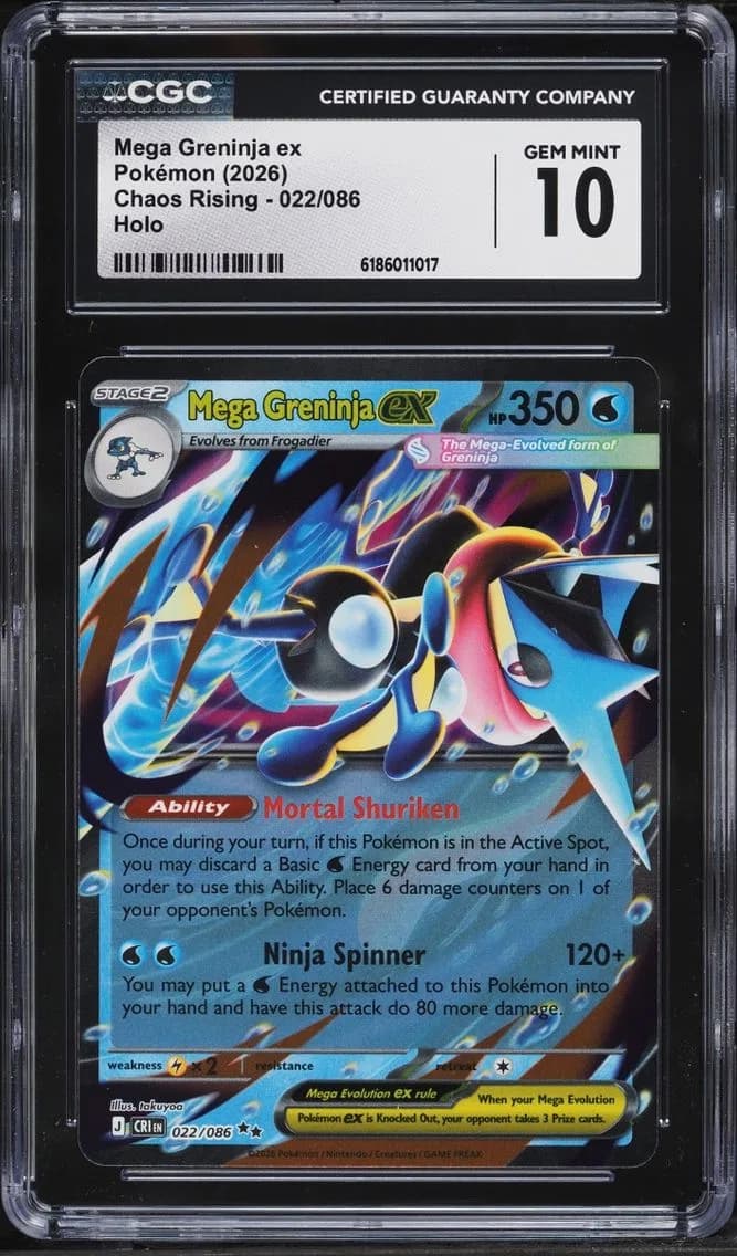 Mega Greninja ex, Chaos Rising, CGC 10