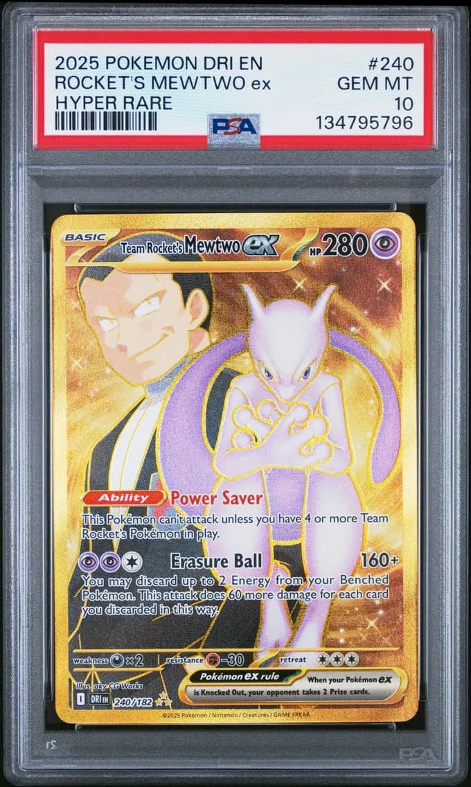 Team Rocket's Mewtwo EX, Destined Rivals, PSA 10