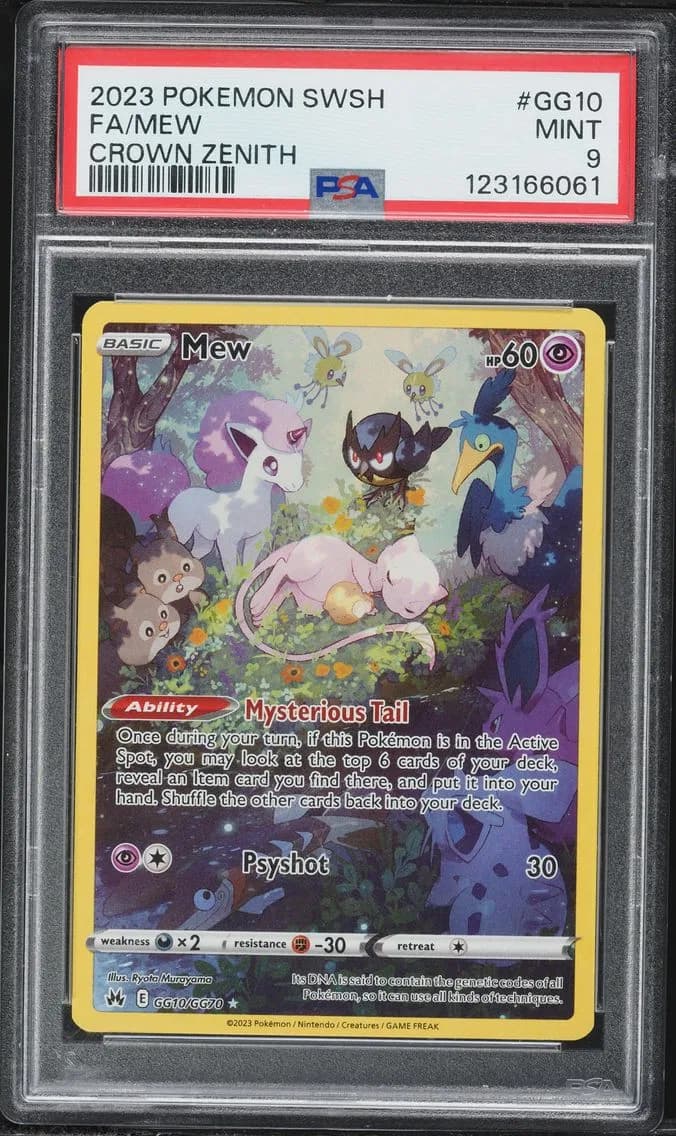 Mew, Sword and Shield Crown Zenith, PSA 9