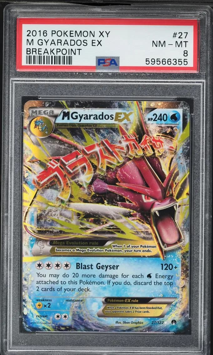 M Gyarados EX, XY Breakpoint, PSA 8