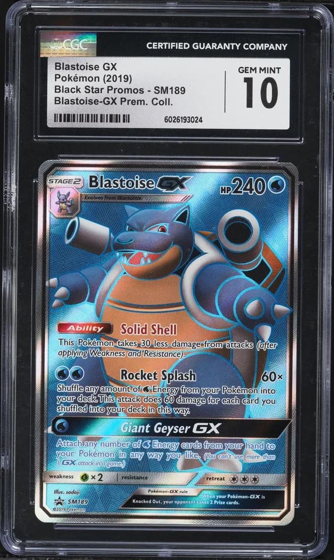 Blastoise GX, Black Star Promos - Sun & Moon, CGC 10
