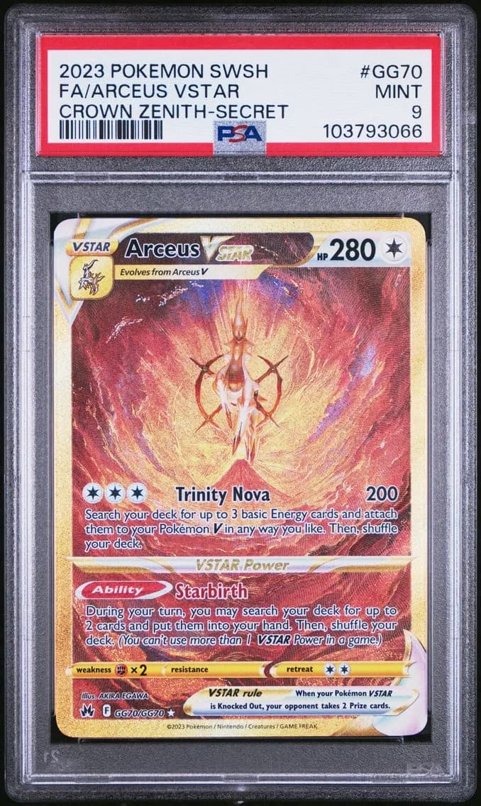 Arceus VSTAR, Sword and Shield Crown Zenith, PSA 9