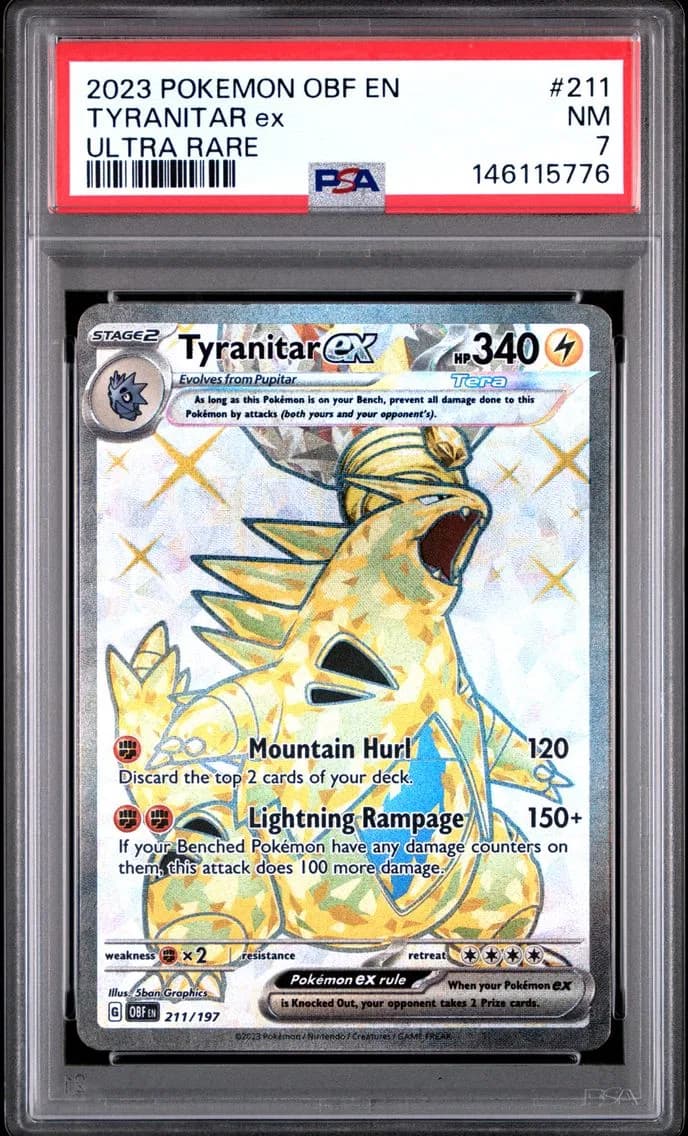Tyranitar EX, Obsidian Flames, PSA 7