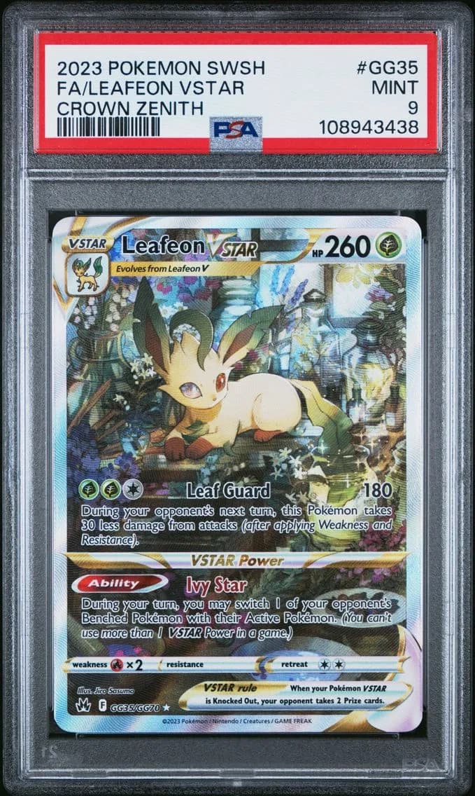 Leafeon VSTAR, Sword and Shield Crown Zenith, PSA 9