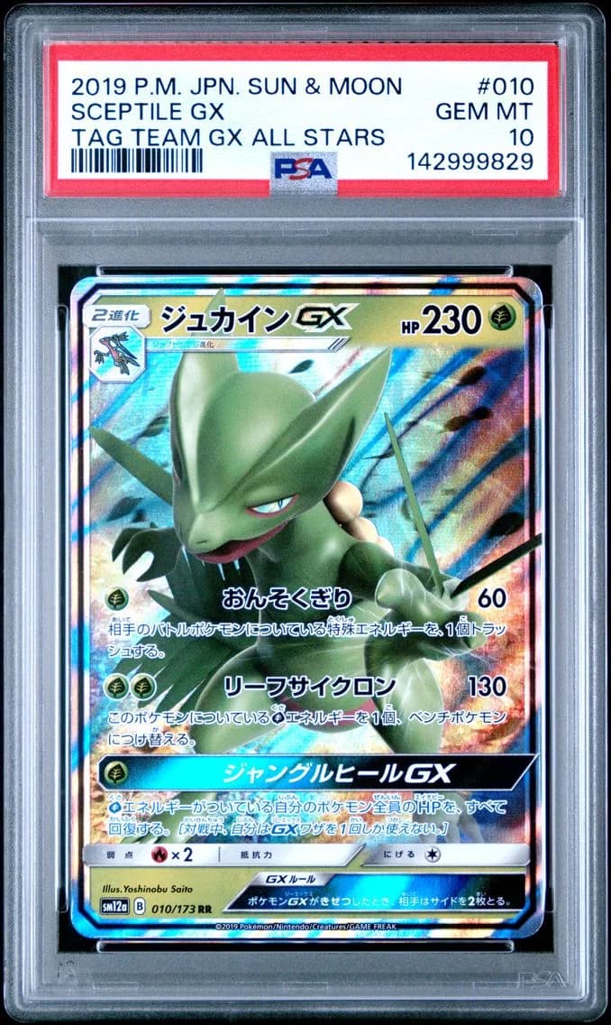 Sceptile GX, Japanese Sun & Moon Tag Team GX All Stars, PSA 10