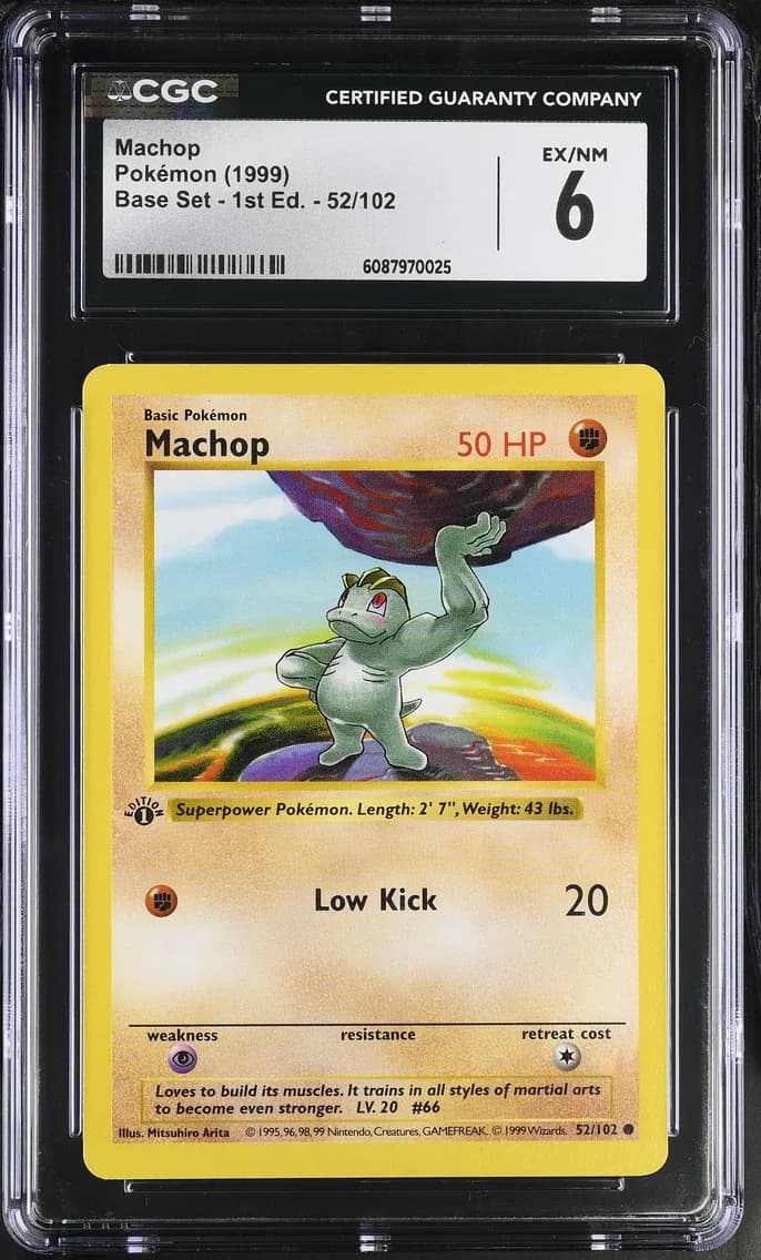 Machop, Base Set - 1st Edition, CGC 6