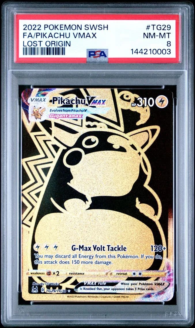 Pikachu VMAX, Sword & Shield Lost Origin, PSA 8