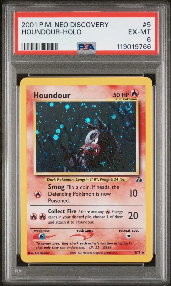 Houndour-Holo, Neo Discovery, PSA 6