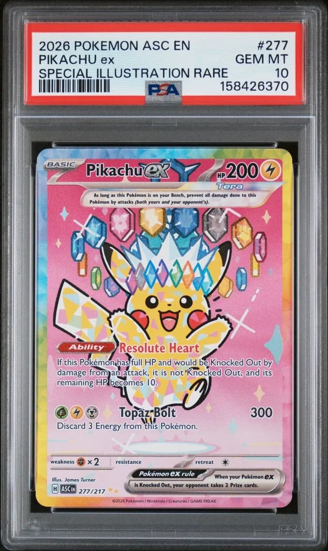 Pikachu EX, Ascended Heroes, PSA 10