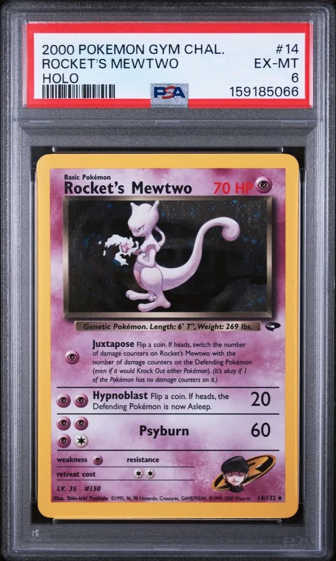 Rocket's Mewtwo, Gym Challenge, PSA 6