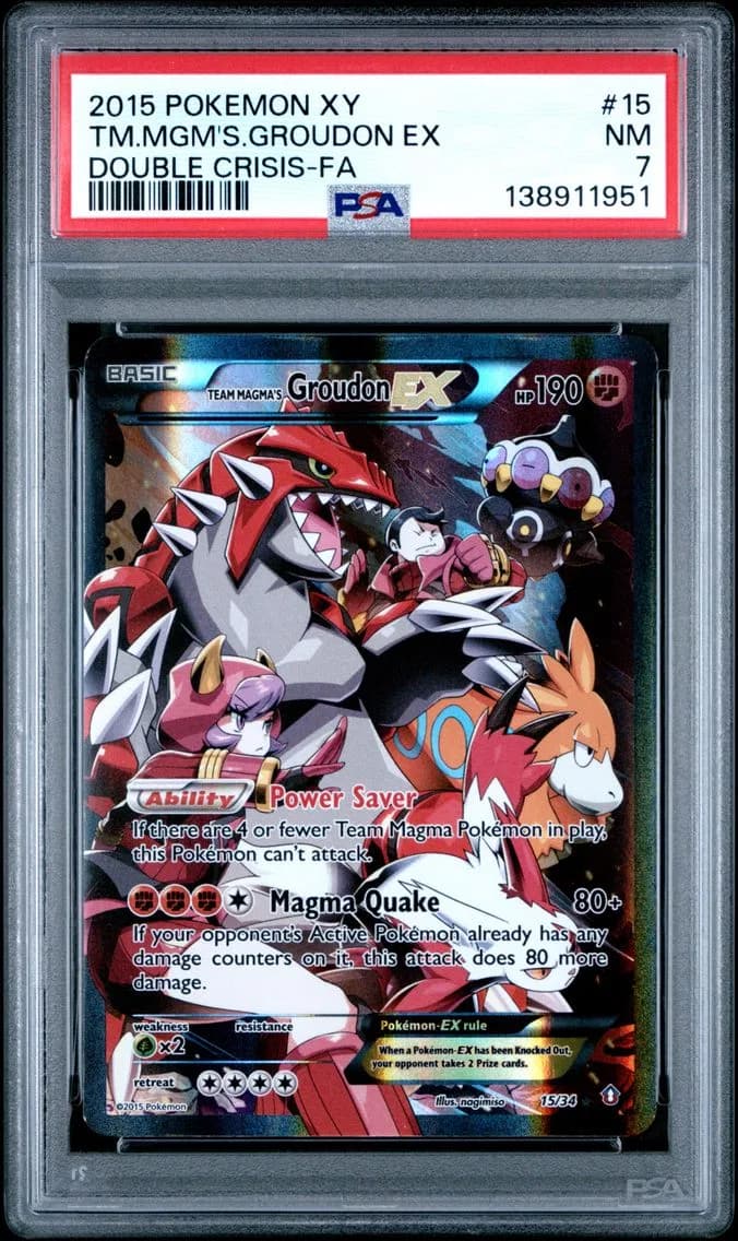 Team Magma's Groudon EX, XY Double Crisis, PSA 7