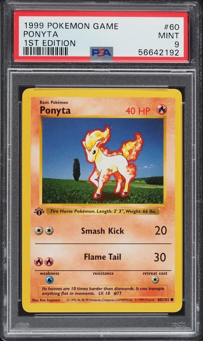 Ponyta 1st Edition, Game, PSA 9