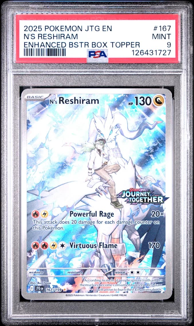 N's Reshiram, Journey Together, PSA 9