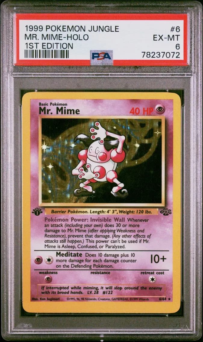 Mr. Mime-Holo 1st Edition, Jungle, PSA 6
